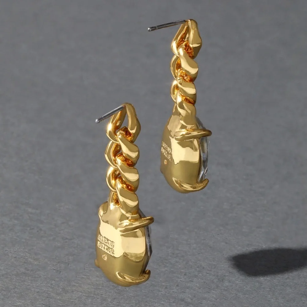 Alexis Bittar Bonbon Crystal Small Drop Post Earring in Gold NWT 125$